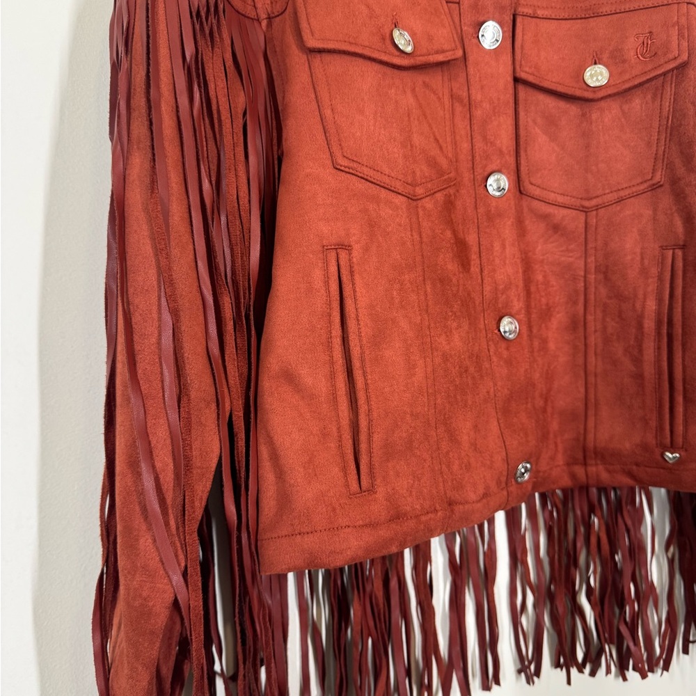 Juicy Couture Rust Color Soft Jacket with Fringe *NWT* - Picture 4 of 11